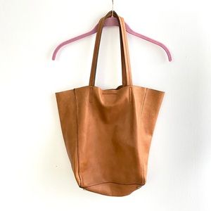 Banana Republic Leather Tote w/ Small Zipper Pouch